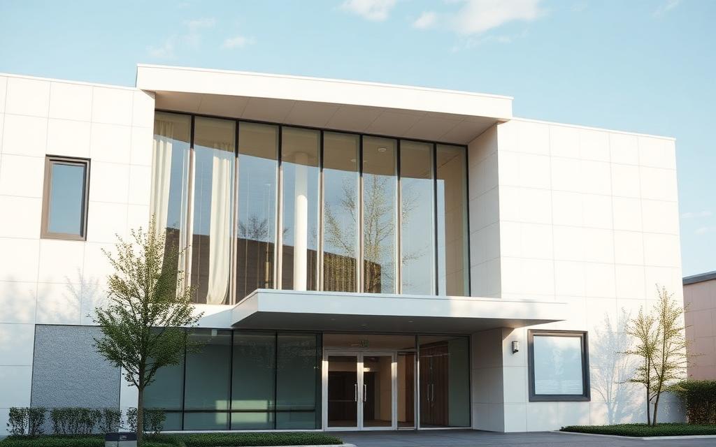 Modern medical clinic and diagnostic centre exterior