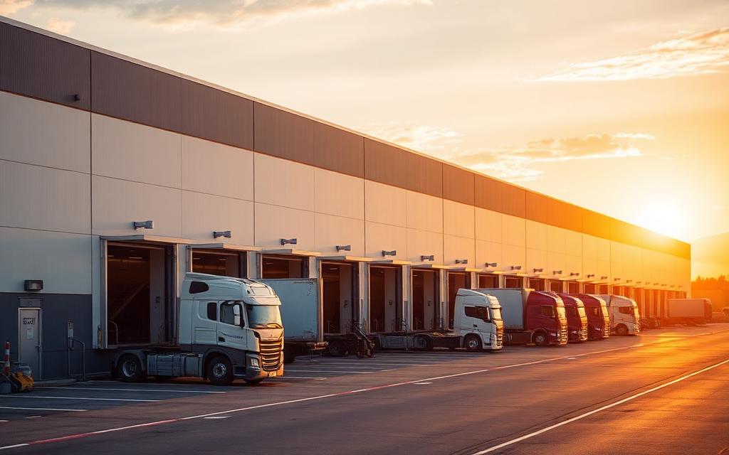 Regional distribution warehouse with loading docks